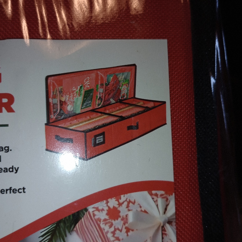 Red Foldable Wrapping Paper Storage Organizer NWT